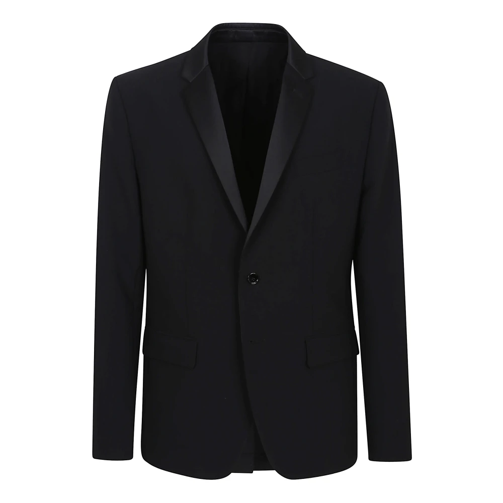 Dondup Men's Black Slim-Fit Single-Breasted Plain Weave Blazer
