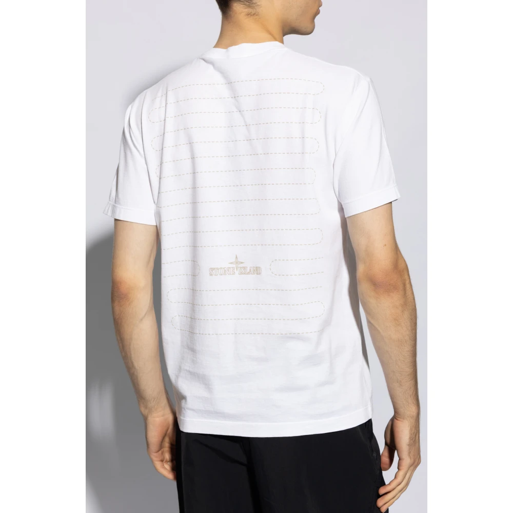 Stone Island T-shirt met logo White Heren