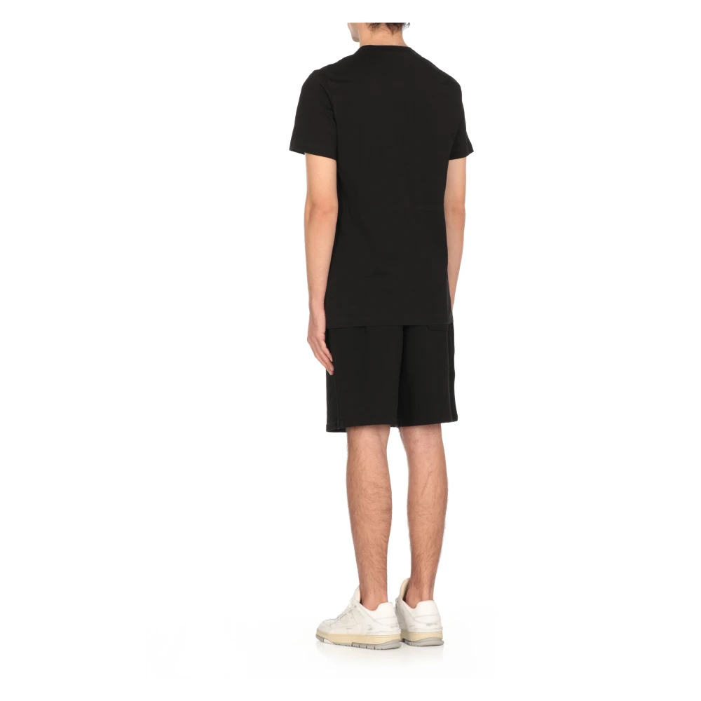 Moschino Zwarte Katoenen T-shirt met Logo Black Heren