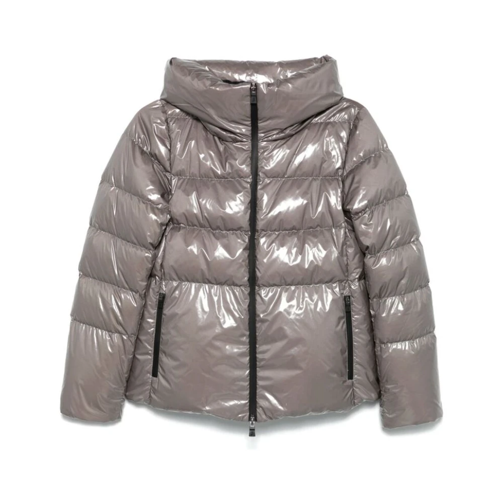 Herno Gewatteerde Lichtgewicht Waterdichte Jas Gray Dames
