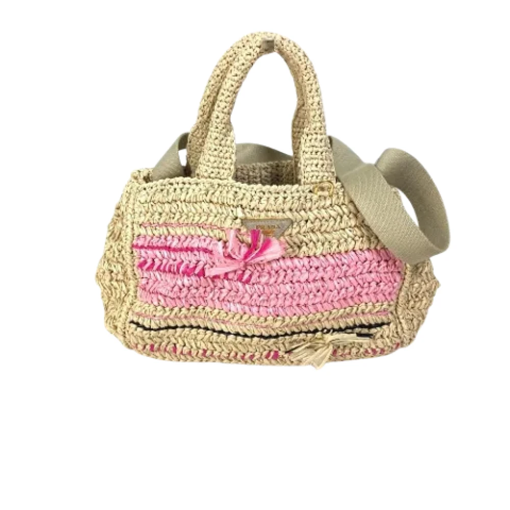 Prada Vintage Pre-owned Fabric prada-bags Beige Dames