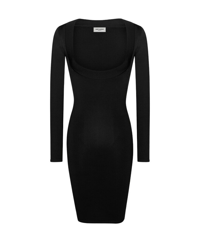 zwart-viscose-decollete-jurk