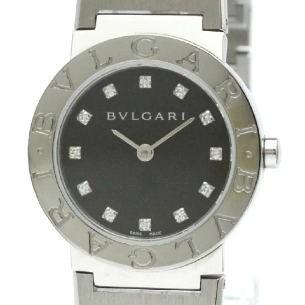 Bvlgari Vintage Pre-owned Rostfritt stal klockor Black, Dam