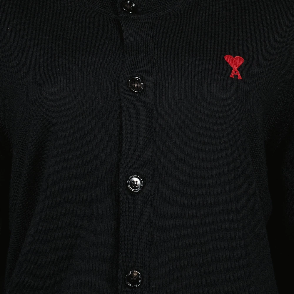 Ami Paris Hart Cardigan Lente-Zomer 2025 Black Dames