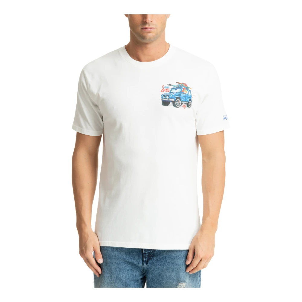 MC2 Saint Barth Gestreept Crypto Puppets Logo T-shirt White Heren