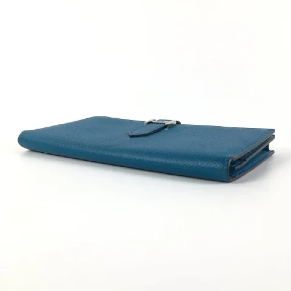 Hermès Vintage Pre-owned Leather wallets Blue Dames