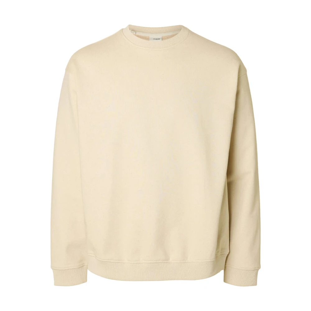 Selected Homme Relaxte Crew Neck Sweater Beige Heren