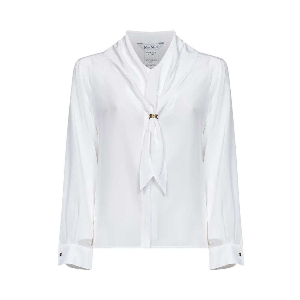 Max Mara White Blouses, Female, M, Vela Blouse