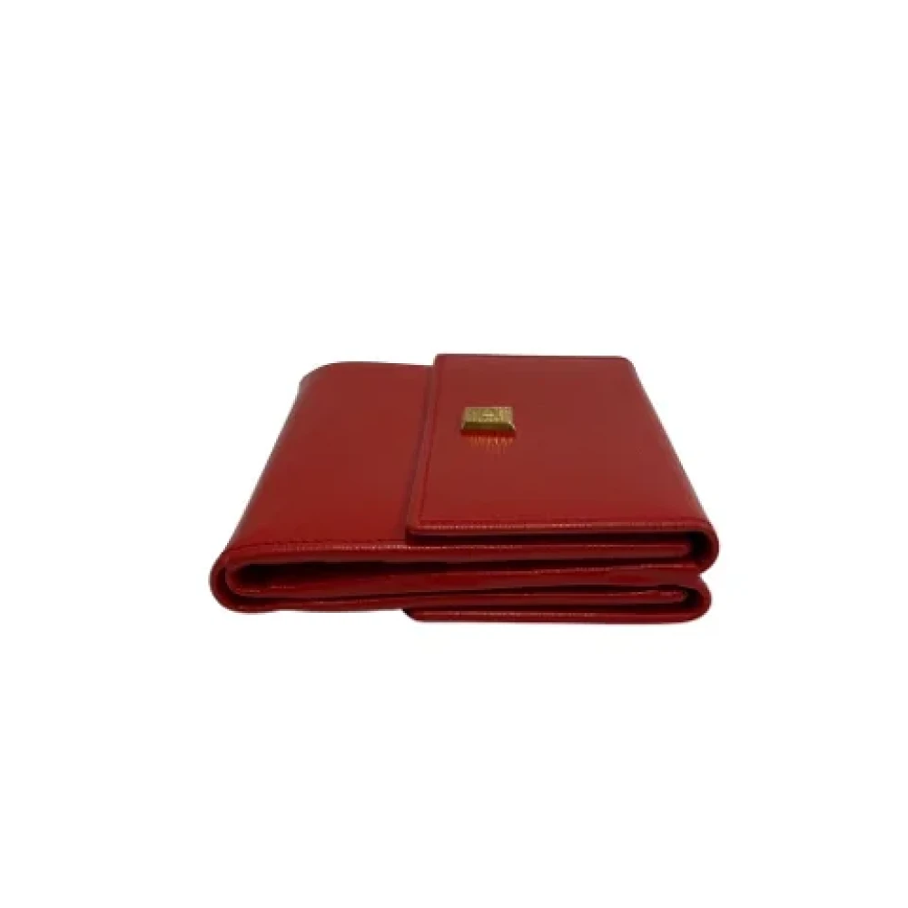 Dior Vintage Pre-owned Leather wallets Red Dames