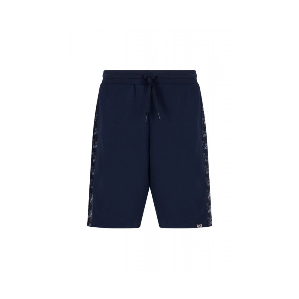 Emporio Armani Ea7 Blå Logo Series Bermuda Shorts