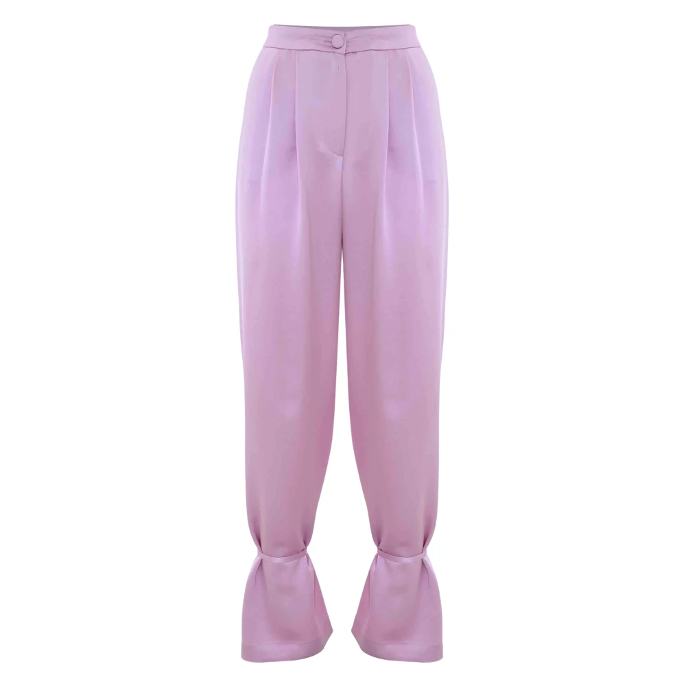 Kocca Avslappnade byxor med veck och ankelband Pink, Dam