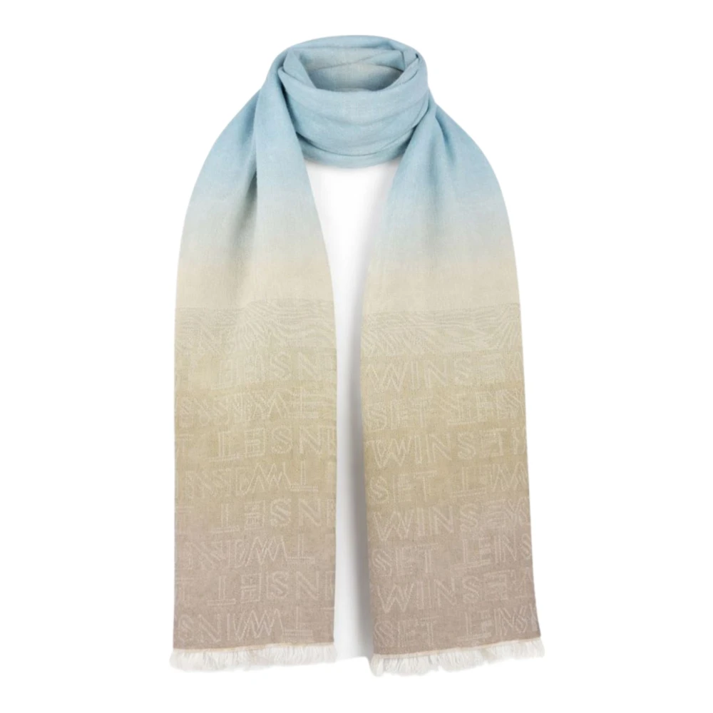 Twinset Women's Multicolor Winter Scarves, One Size, Gradient Jacquard Scarf