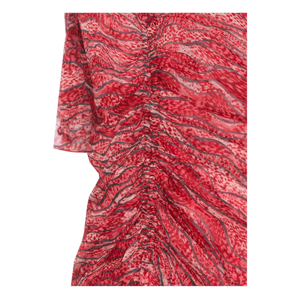 Isabel Marant Étoile Rode Chiffon Mini Jurk Grafische Print Red Dames
