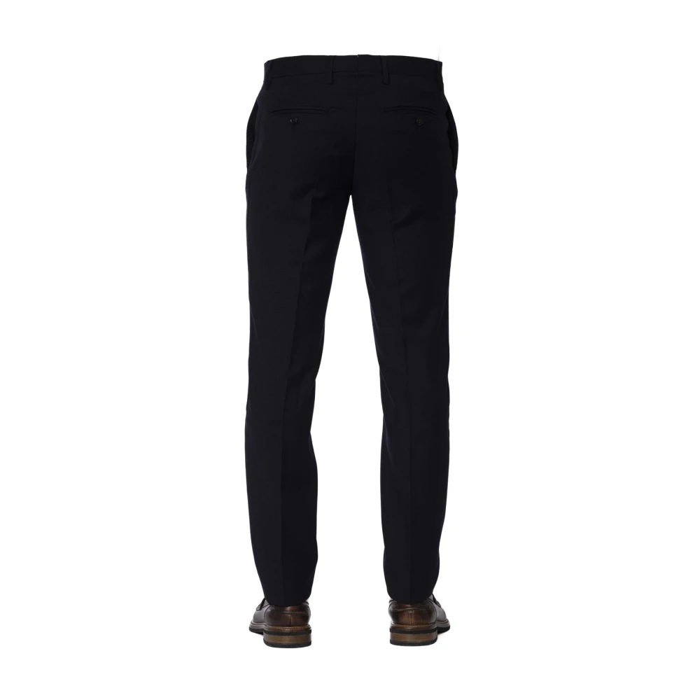 Trussardi Stijlvolle Broek met Knoop en Rits Blue Heren