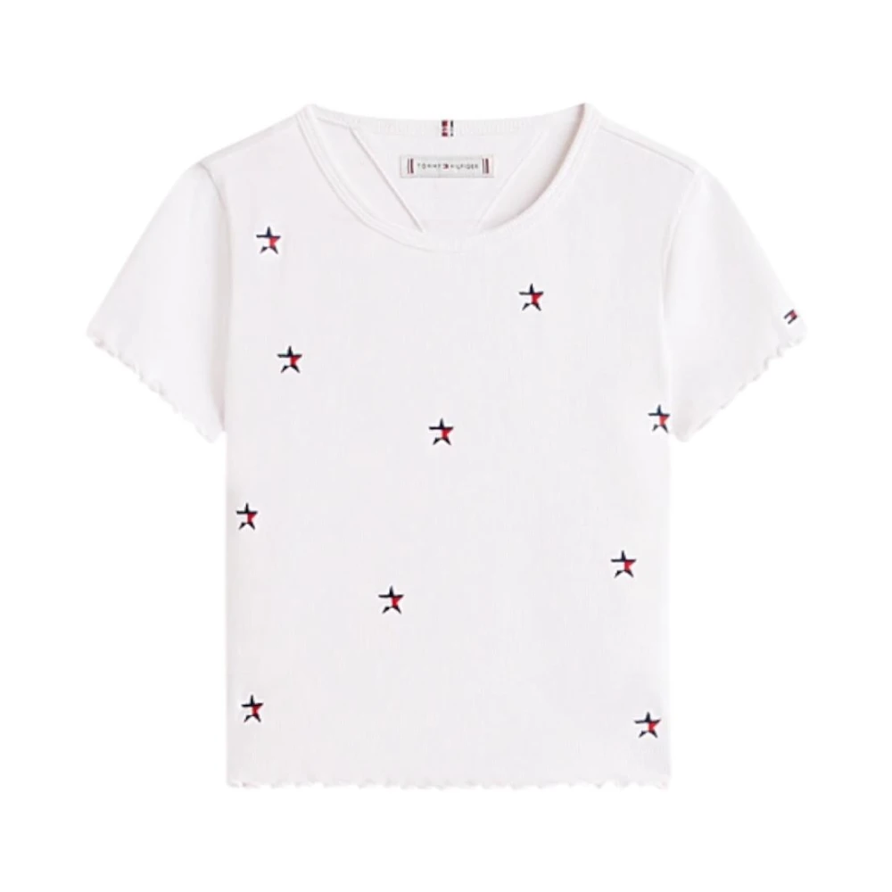 Tommy Hilfiger Girls White Kids' T-Shirt in Size S, Sports Direct - Image 4