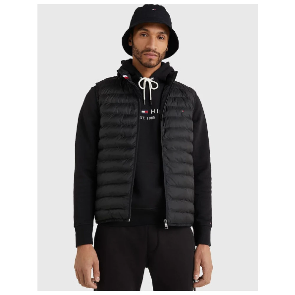 Tommy Hilfiger Opvouwbare mouwloze donsjas zwart Black Heren