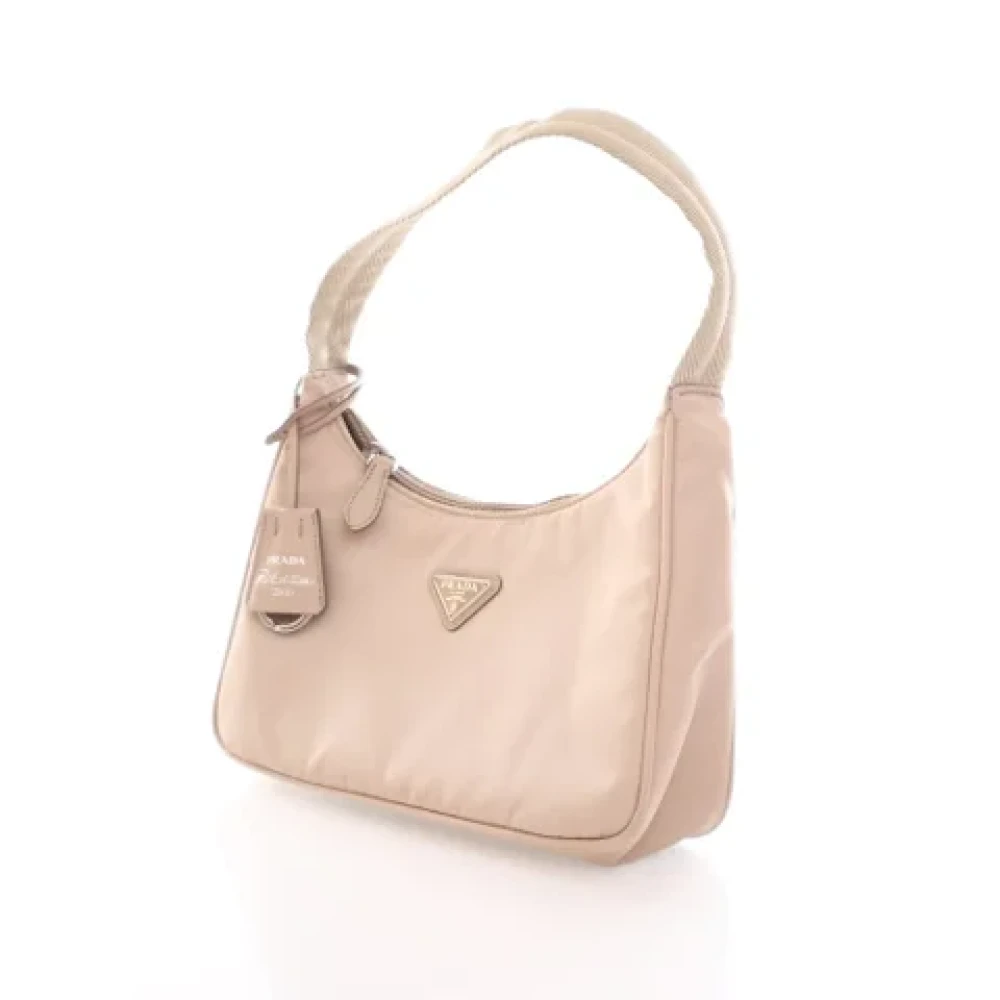 Prada Vintage Pre-owned Nylon handbags Beige Dames