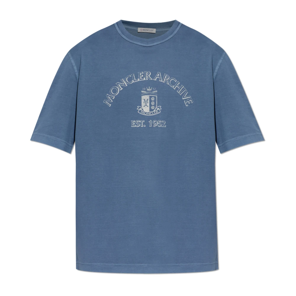 Moncler Uomo Blu T-Shirt Con Logo