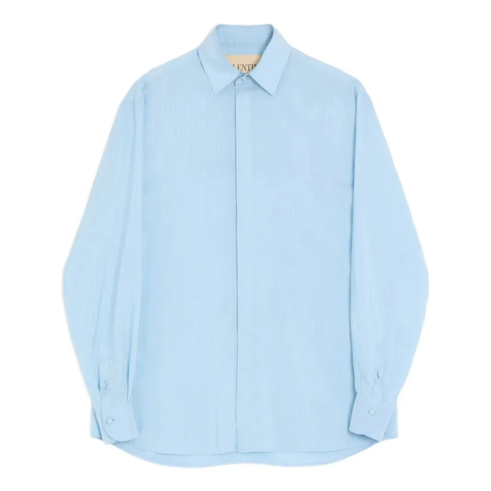 Valentino Herren Blau Camicia Manica Lunga