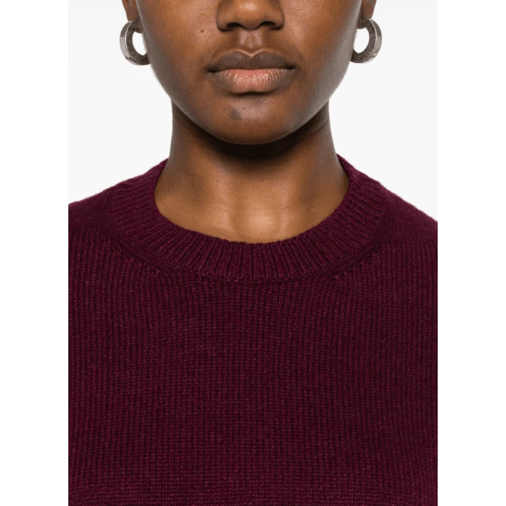 Khaite Aubergine Crew Neck Sweater Red Dames