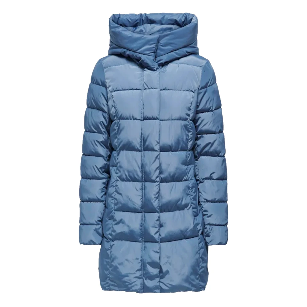 Only Gewatteerde Winterjas met Capuchon Blue Dames