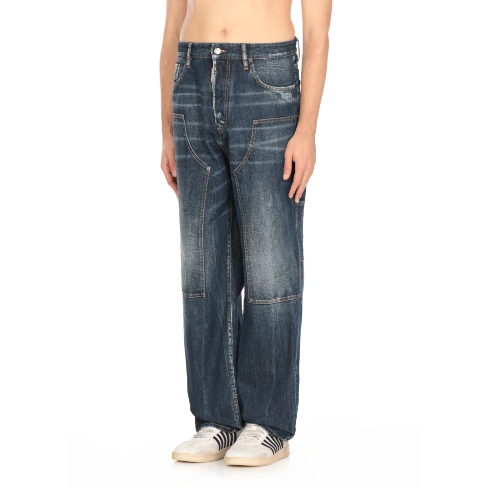 Dsquared2 Blauwe Katoenen Jeans met Vijf Zakken Blue Heren