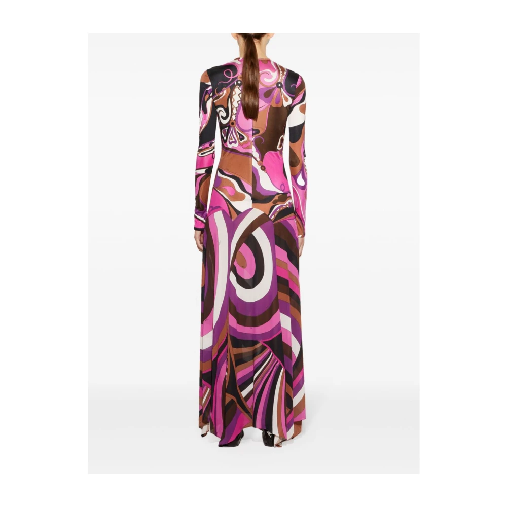 EMILIO PUCCI Fuchsia Jurk voor Vrouwen Aw24 Multicolor Dames
