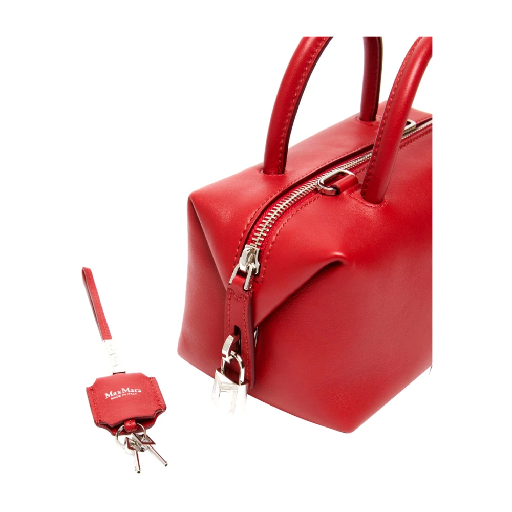 Max Mara Rode leren handtas met afneembare band Red Dames