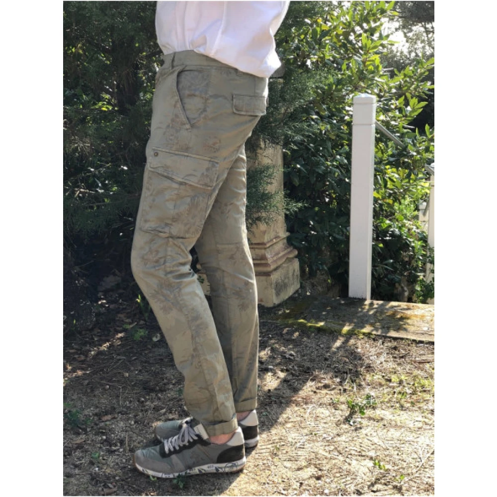 Mason's Cargo Broek met Bloemenprint Green Heren