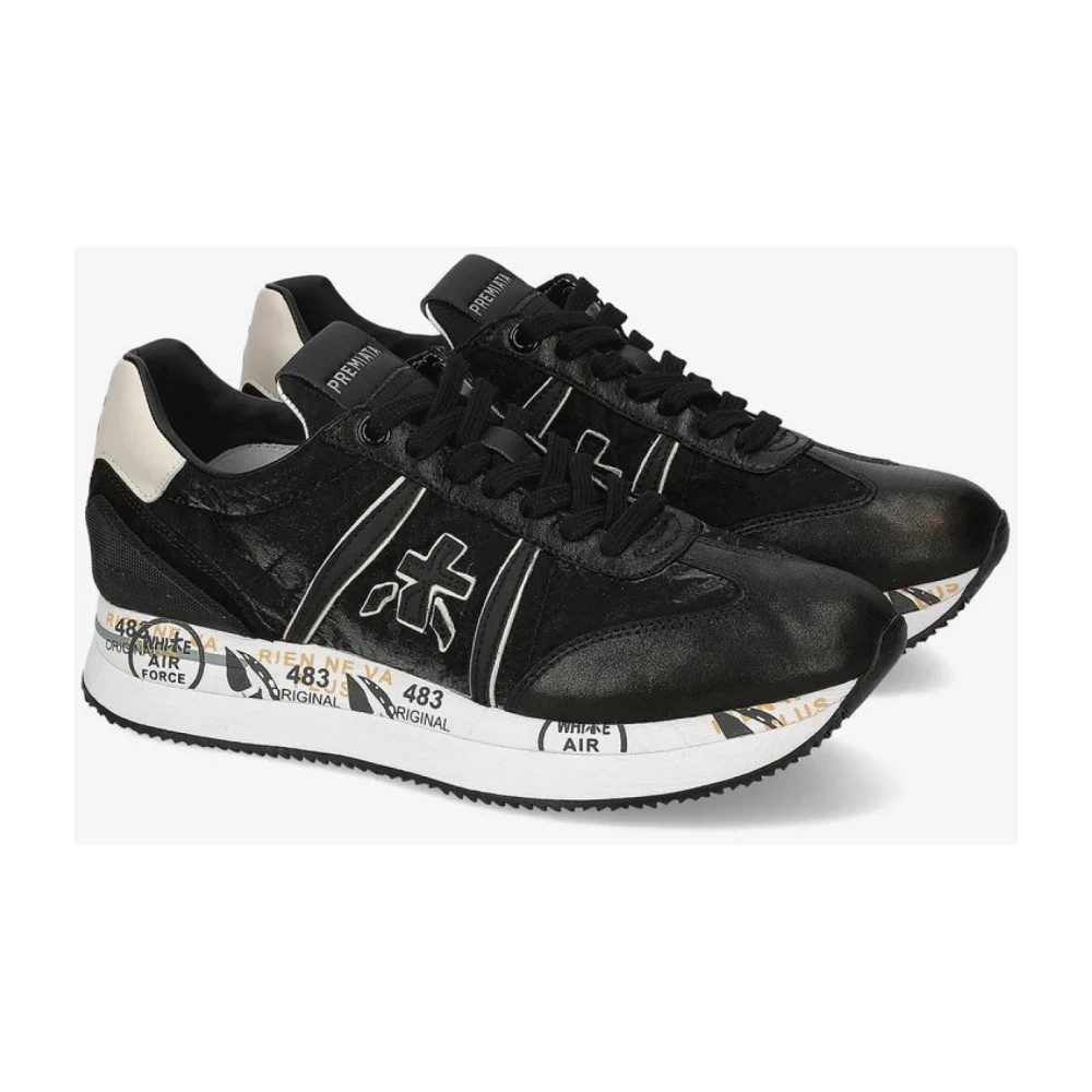 Premiata Zwarte Suède en Stoffen Sneakers Black Dames