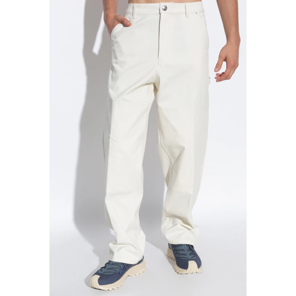 Moncler Broek met logo Beige Heren