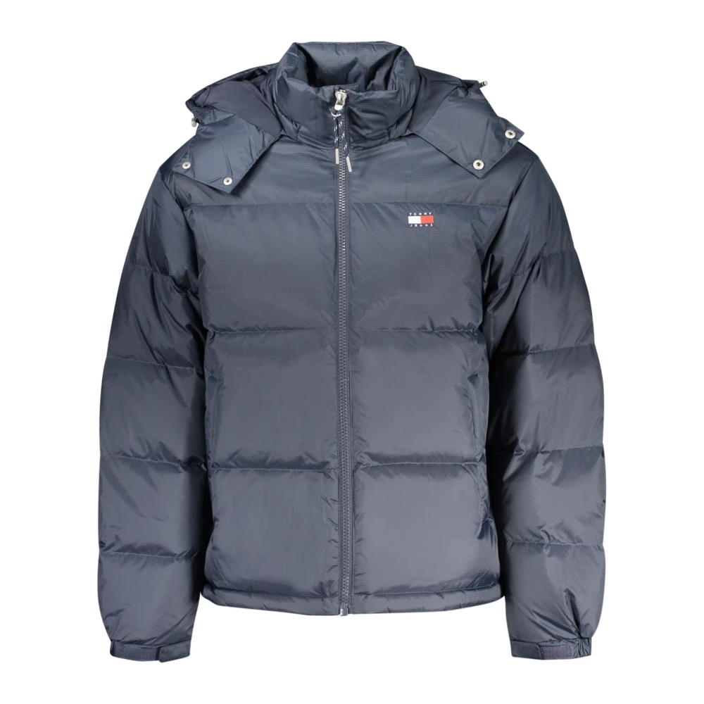 Tommy Hilfiger Men's Blue Long-Sleeved Jacket With Removable Hood