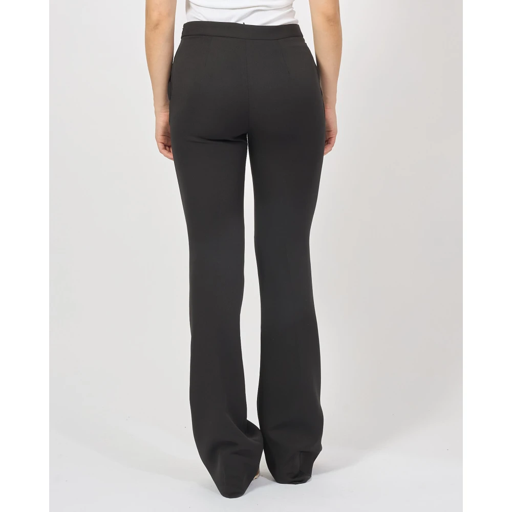 Gaëlle Paris Zwarte broek met rechte pijpen en gouden taille-accessoire Black Dames