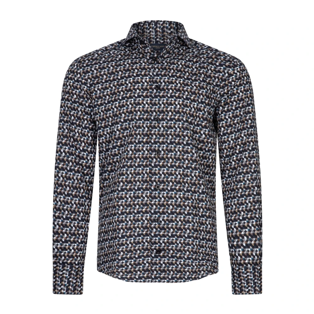 Cavallaro Blauw Zakelijk Overhemd Blue Heren