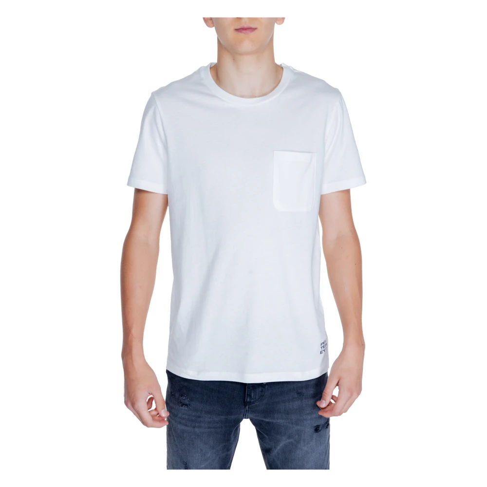 Peuterey Wit Katoenen T-shirt Korte Mouw White Heren