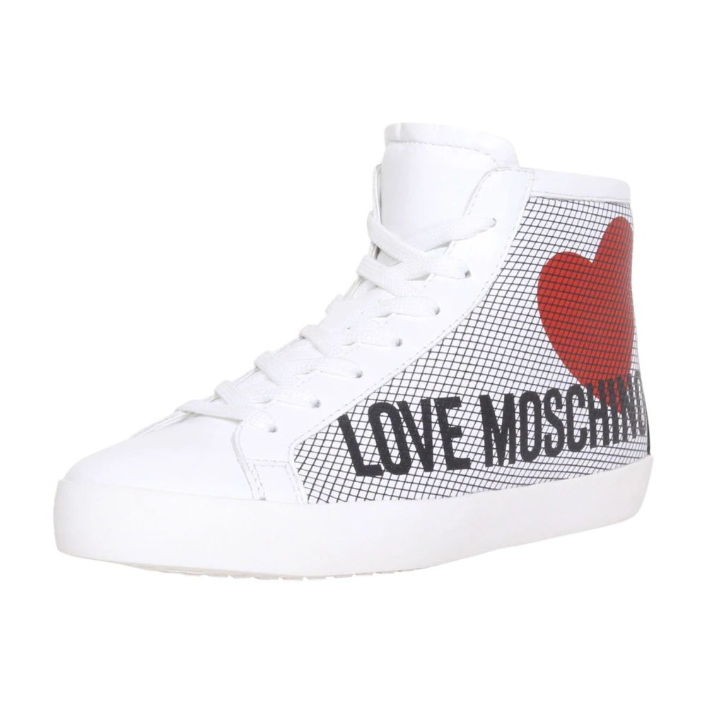 Love Moschino Höga Top Sneakers White, Dam