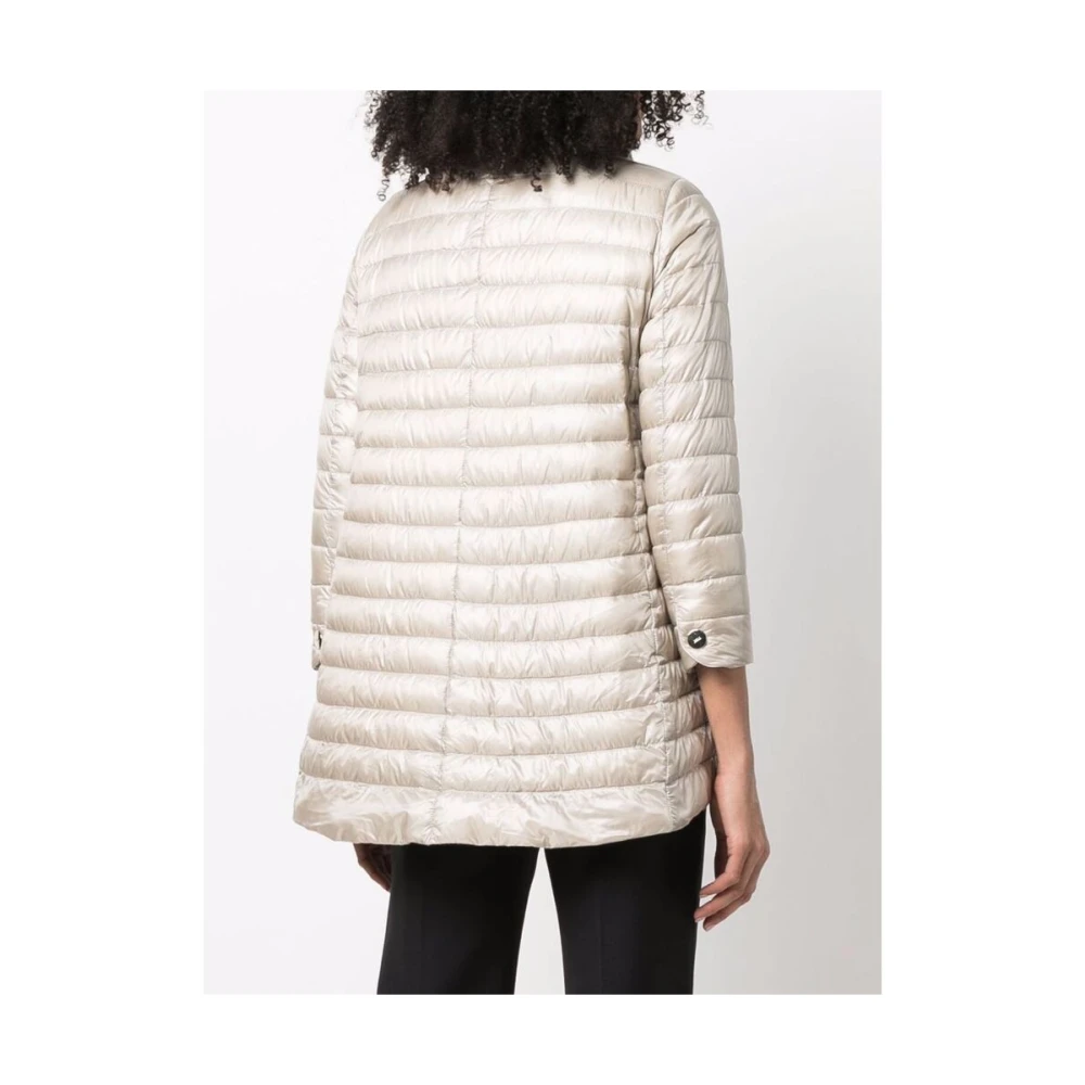 Herno Crème Wit Gewatteerde Winterjas Beige Dames
