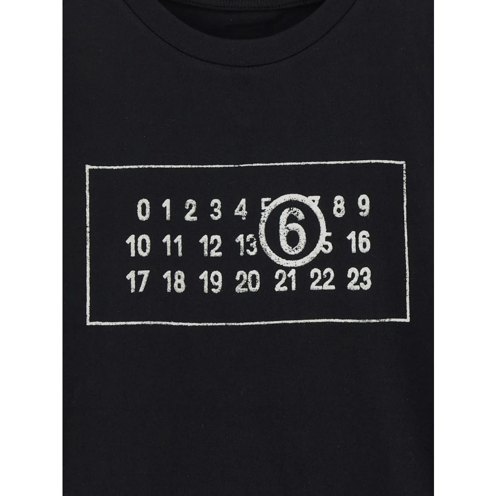 MM6 Maison Margiela Katoenen Logo T-Shirt Black Dames