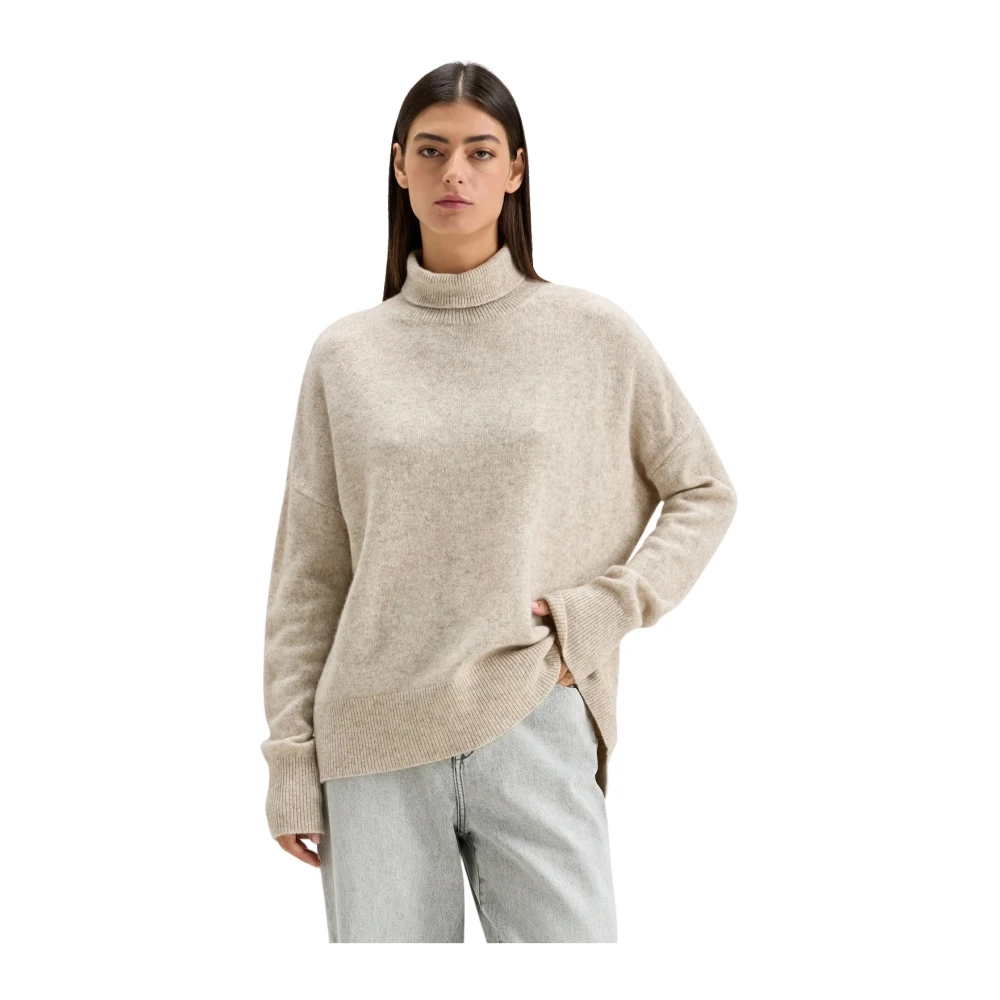 Bellerose Women's Beige Turtlenecks, S, Ganzi Oversize Jumper