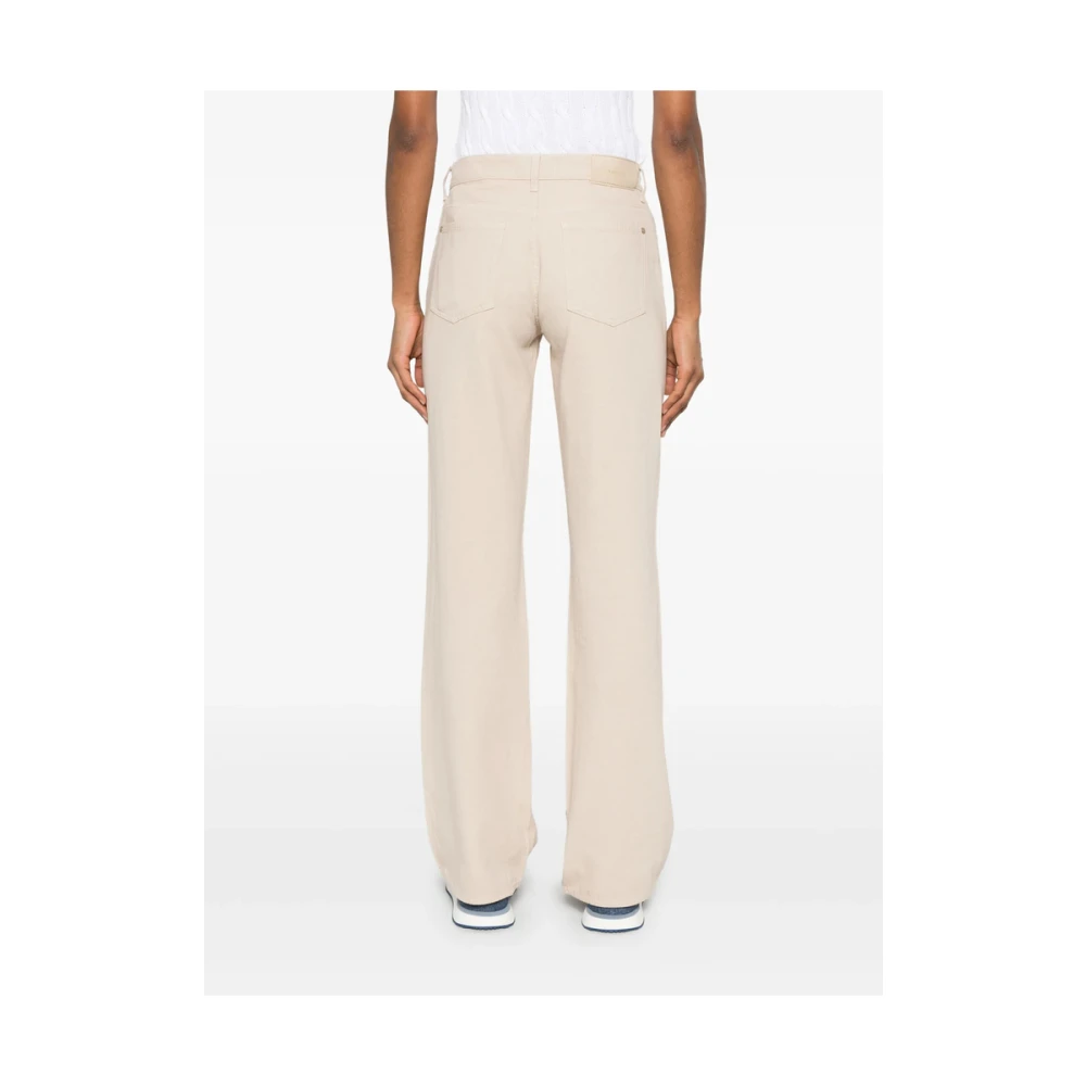 7 For All Mankind Zand Beige Klassieke Vijf Zak Jeans Beige Dames