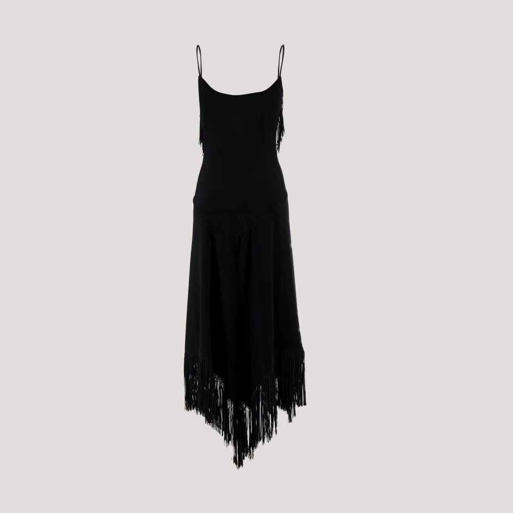 Paco Rabanne Fringe Lange Jurk Lente-Zomer 2025 Black Dames