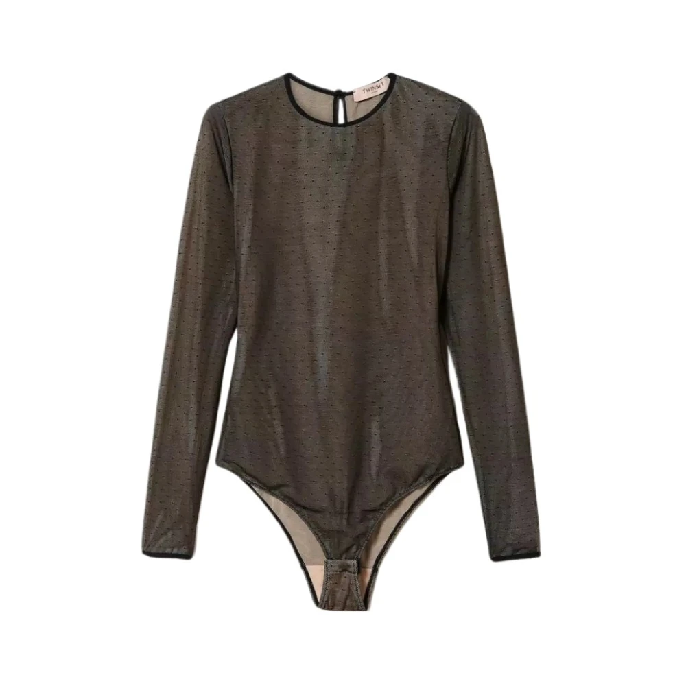 Twinset Plumetis Body in Stijlvolle Look Black Dames