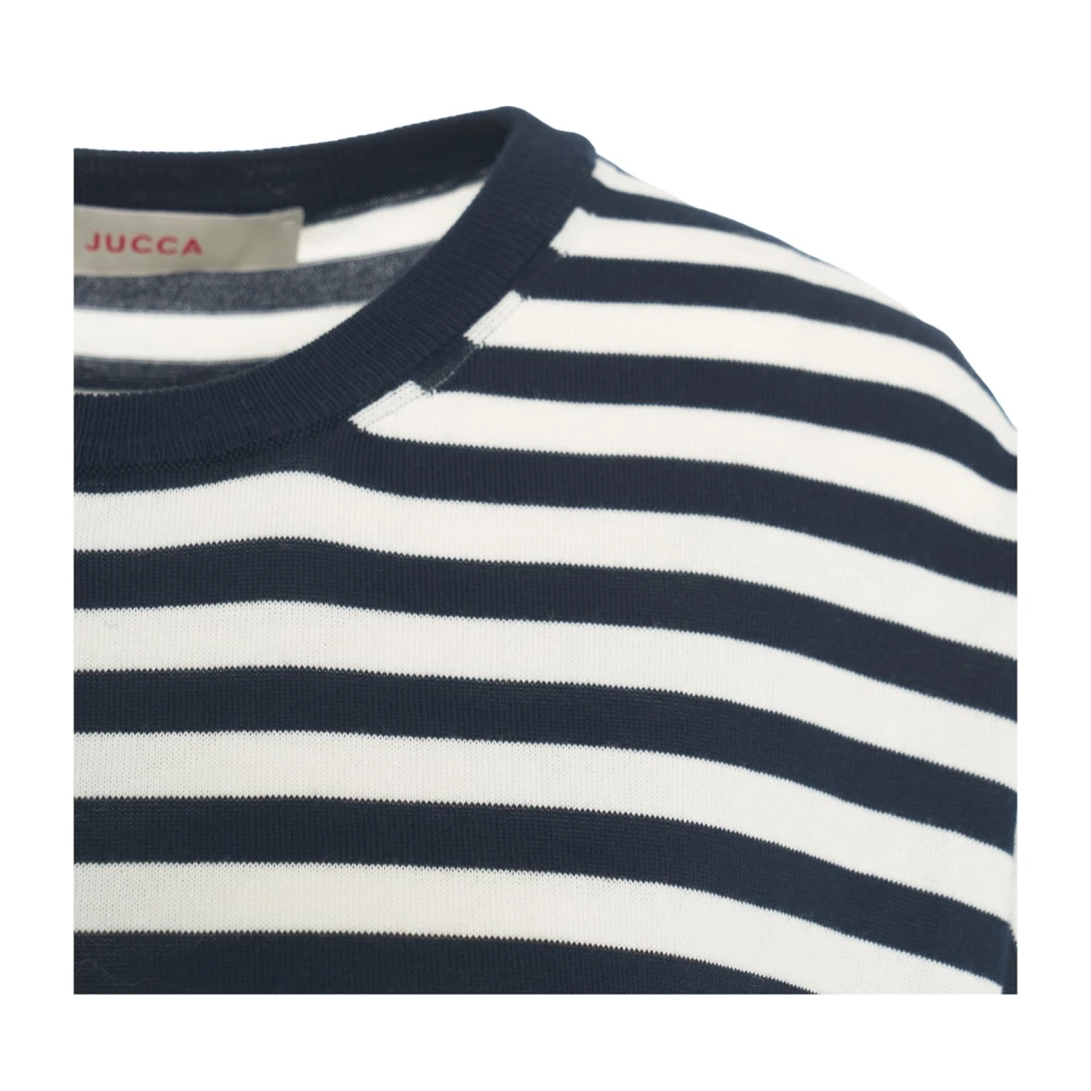 Jucca Blauwe Half Sleeve Gebreide Trui Blue Dames