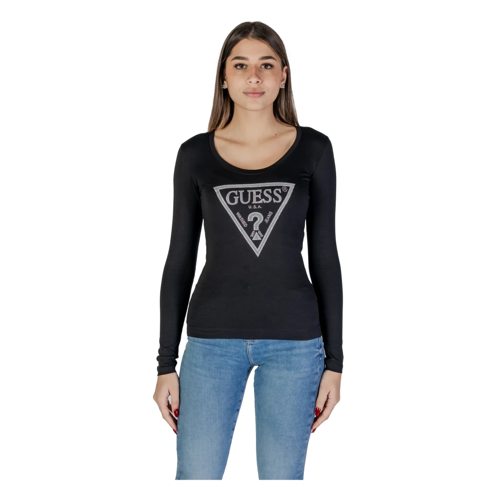 Guess Korte Mouw T-shirt Lente Zomer Collectie Black Dames