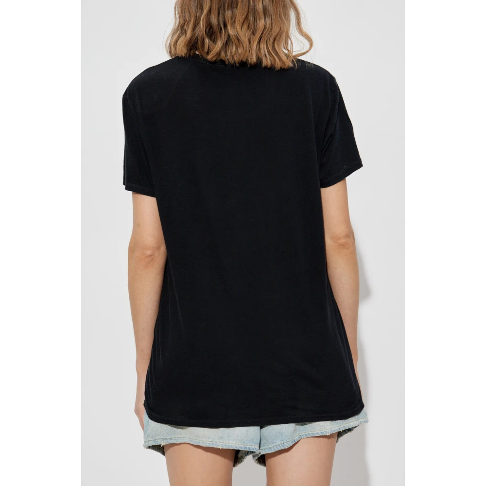 R13 Bedrukte T-shirt Black Dames