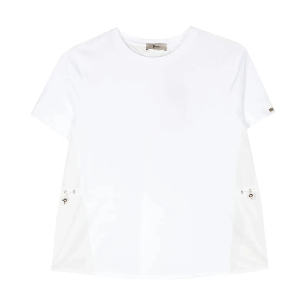 Herno Women's White T-Shirts, S, Casual Cotton Tee Shirt