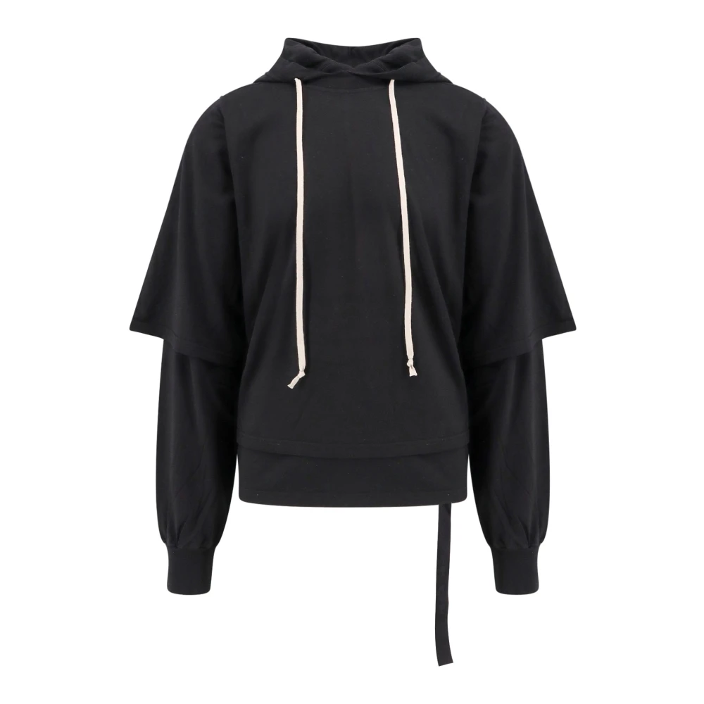 Rick Owens Iconische Logo Katoenen Sweatshirt Hoodie Black Heren