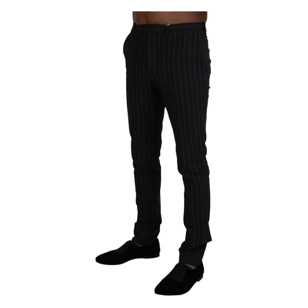 Bencivenga Gestreepte Viscose Pantalon Black Heren
