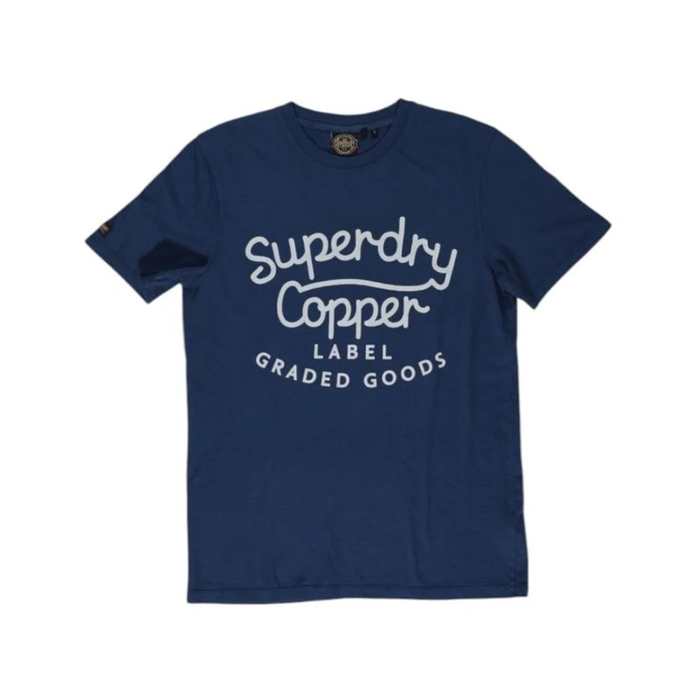Superdry Blauw Katoenen Crew Neck Tee Blue Heren