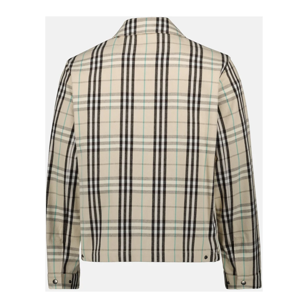 Burberry Geruite Harrington Jas Lente-Zomer 2025 Beige Heren
